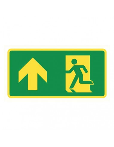 Emergency exit up left pvc photolum self-adhesive 300x150mm