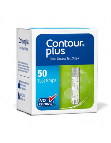 Contour Plus Tiras de teste diabetes 50 peças