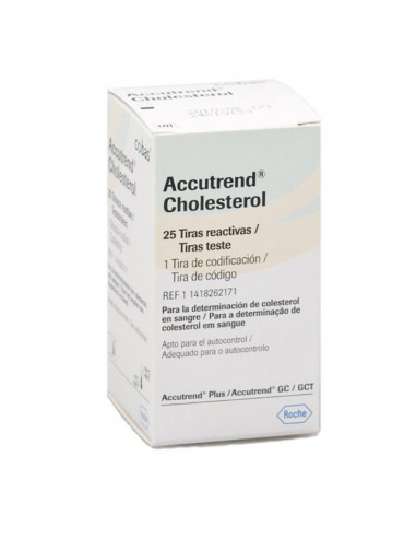 Bandelettes de test de cholestérol Accutrend (25 pièces)