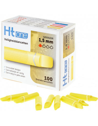 HT One Safety Lancets 1,5 mm 100 Pieces