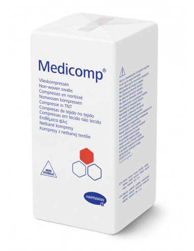 Medicomp gauzes non-woven 7.5 x 7.5 cm 4 layers 100 pieces