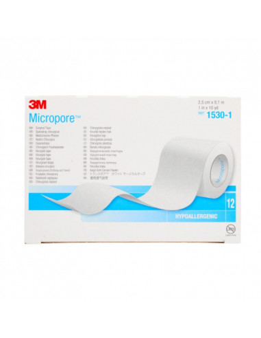 3M Micropore hechtpleister 2,5 cm x 9,1 m 24 stuks