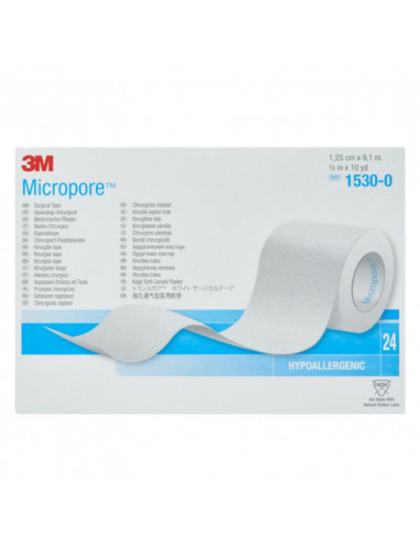 3M Micropore självhäftande gips 1,3 cm x 9,1 m 24 st.