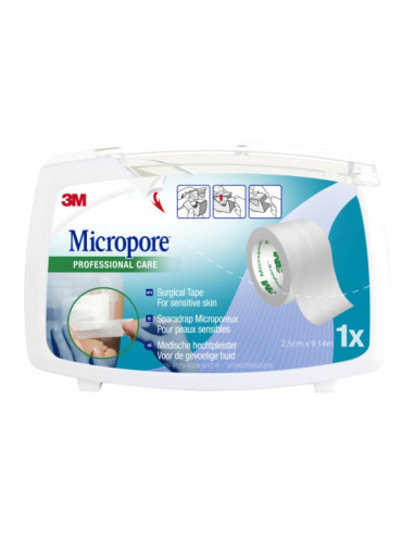 3M Micropore liimalaastari 2,5 x 9,1 m 1 rulla