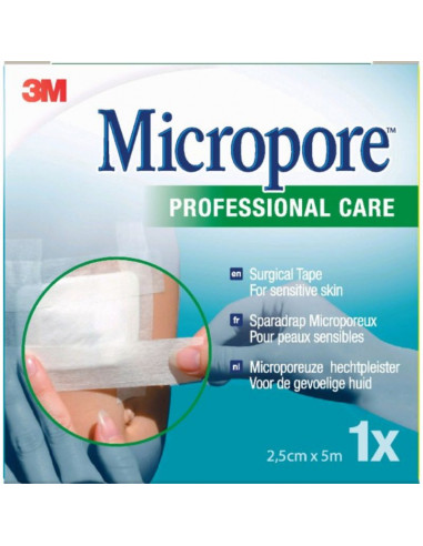 3M Micropore lepilni obliž 2,5 cm x 5 m 6 kosov