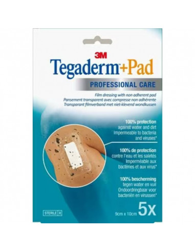 3M Tegaderm + Pad bendaggio trasparente 9 x 10 cm 5 pezzi