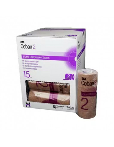 3M Coban 2 Comfort 2-lags kompressionsbandage 15 cm x 4,5 m