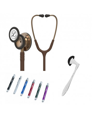 Littmann Classic III Studentbox Special Edition chest piece in copper finish chocolate brown hose