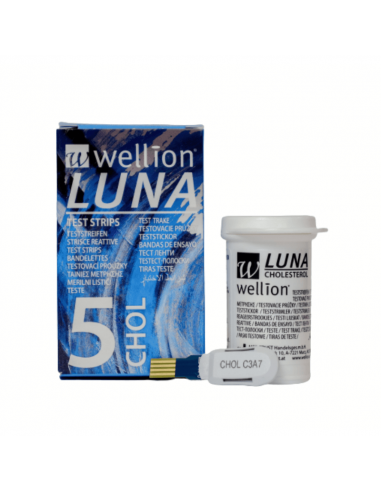 Wellion Luna tiras de teste de colesterol 5 peças