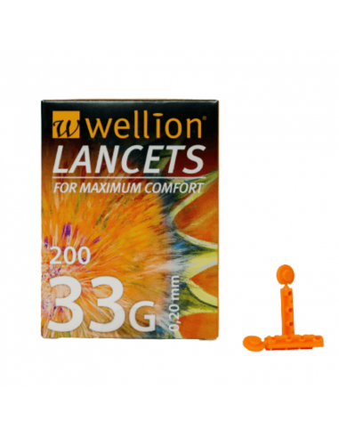 Lancettes Wellion 33G 200 pièces