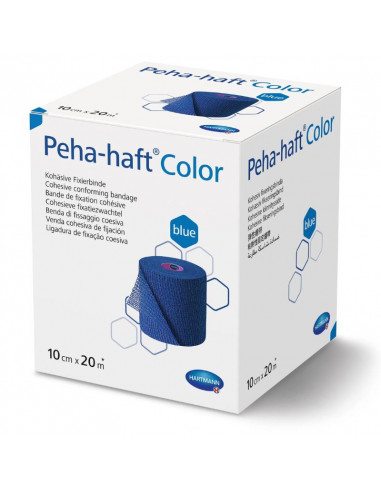 Peha-haft Color Azul vendaje autoadhesivo 10cm x 20m