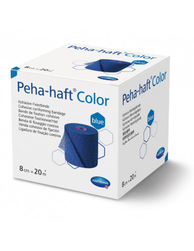 Pansement autocollant Peha-haft Color Blue 8cm x 20m