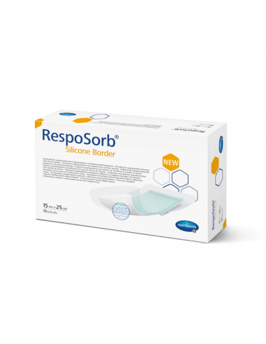 Resposorb Silikon Border absorberande bandage 15 x 25 cm 10 st