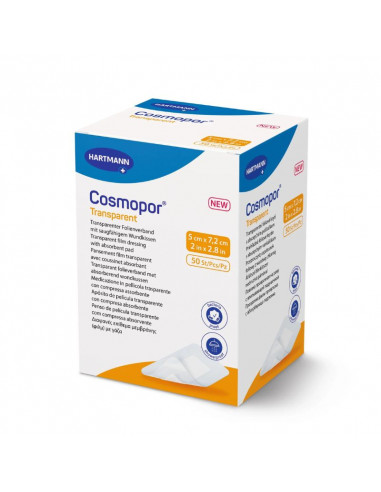 Cosmopor Isola trasparente cerotto/medicazione sterile 5 x 7,2 cm 50 pezzi