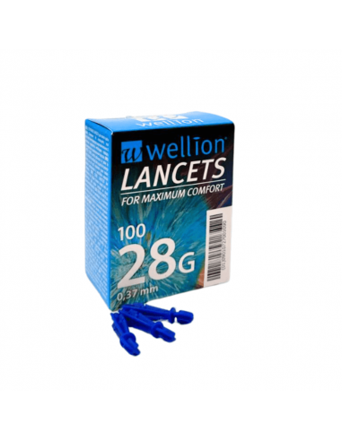 Lancetas Wellion 28G 100 peças