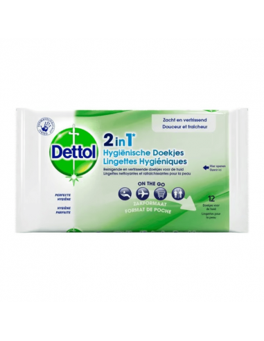 Dettol Wipes 2-in-1 doekjes 12 stuks