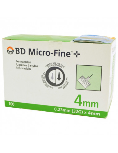 BD Microfine+ Agujas para pluma de pared delgada de 4 mm 100 piezas