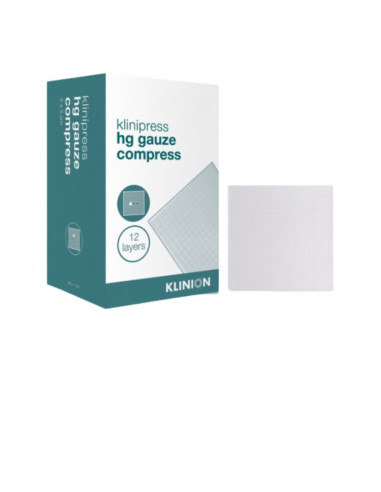 Klinion HG compresa de gasa esterilizada 12 capas 5 x 5 cm 100 piezas