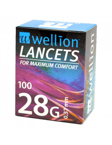 Lancettes Wellion 28G 100 pièces