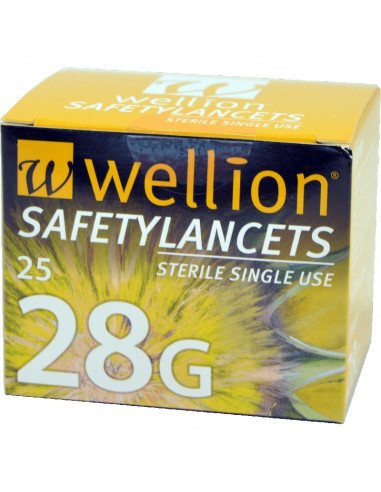 Lancette di sicurezza Wellion 28G 25 pezzi