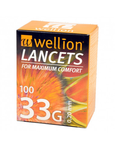 Lancettes Wellion 33G 100 pièces