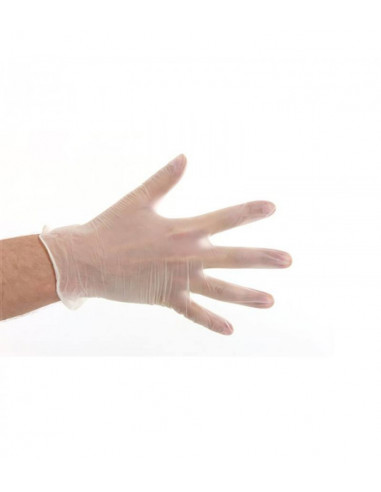Виниловые перчатки без пудры, белые, 100 шт.