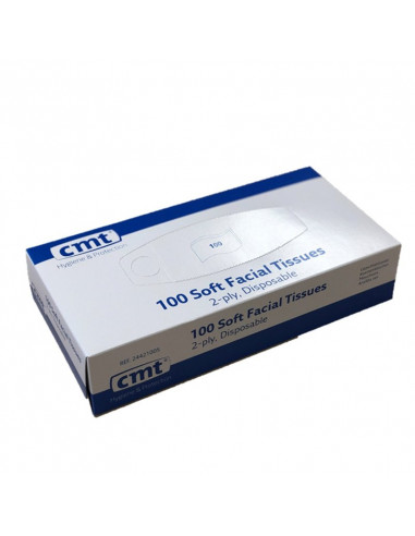 CMT-pehmeät kasvokudokset, 2-kerros, valkoinen, 20x20cm