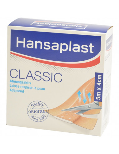 Hansaplast Pleister rol Classic 5 m x 4 cm - www.ehbo-centrum.nl