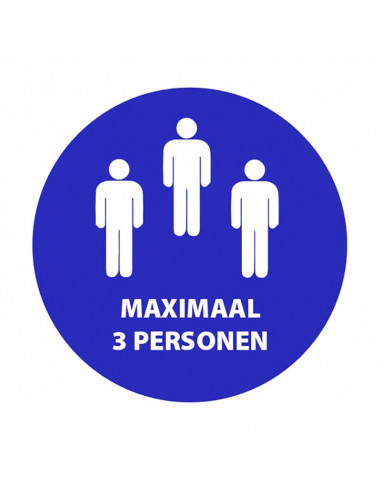 Maximum 3 persons vinyl sticker Ø200mm