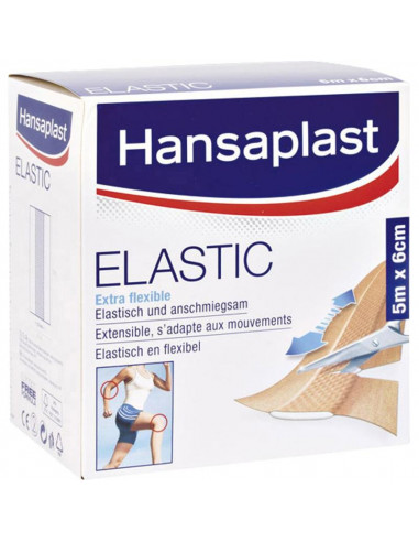 Hansaplast Pleister rol Elastisch textiel 5 m x 6 cm -