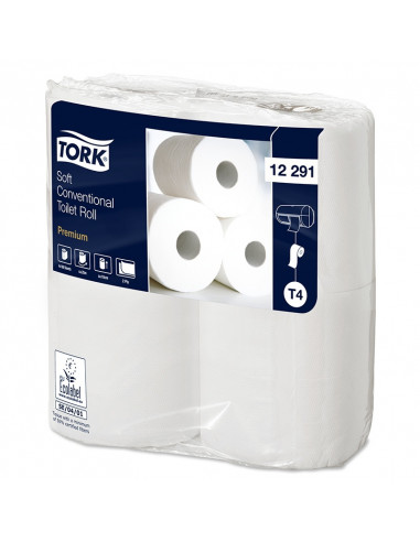 Tork Premium Toilettenpapier 2-lagig weiß, 50 mx x 10 cm, mit 48 Rollen / 198 Blatt (12x4)