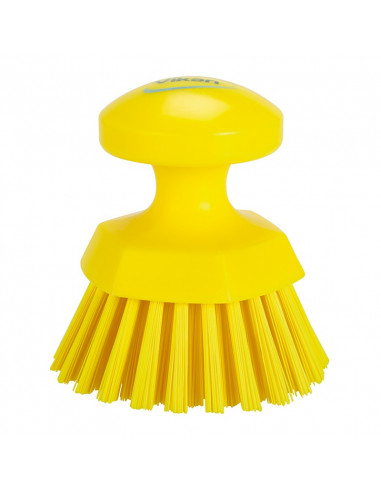 Vikan Hygiene 3885-6 ronde werkborstel geel, harde vezels, ø110mm