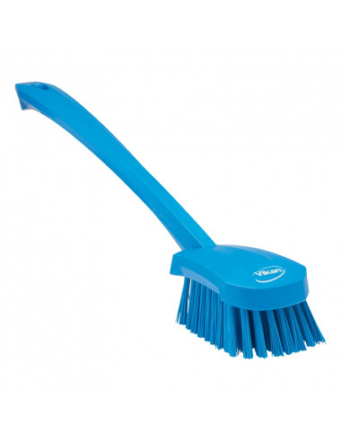 Vikan Hygiene 4186-3 afwasborstel lange steel, blauw, harde