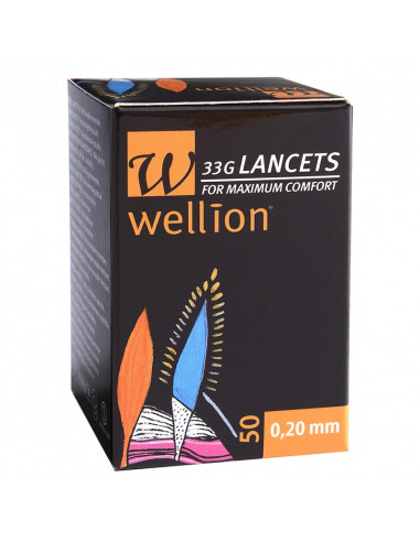 Lancetas Wellion 33G 50 peças