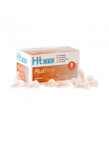 Agujas para pluma HT One PlusFine 8 mm 31G 100 piezas