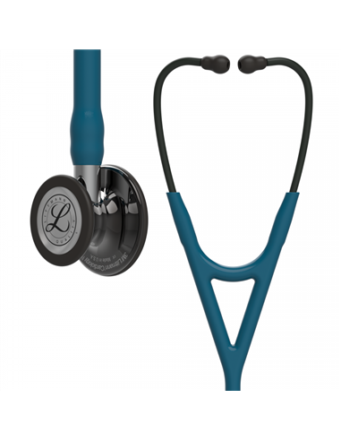 Littmann Cardiology IV stetoskop, røgfarvet bryststykke i højglans, azurblå slange, spejlstamme og røgfarvet headset, 67,5 cm, 6