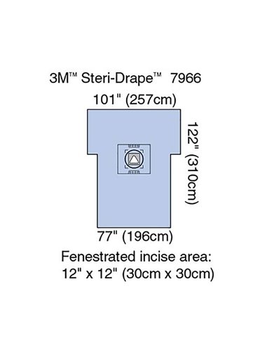 3M Steri-Drape 7966 Sectiolaken met opvangzak 254 x 307 cm 5 Stuks