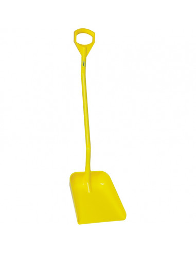 Vikan Hygiene 5601-6 schop, geel lange steel 131cm, groot blad 38x34cm