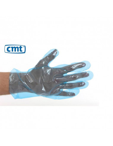 PE rokavice, modre, hrapave 30 cm, 25 my 100 kosov