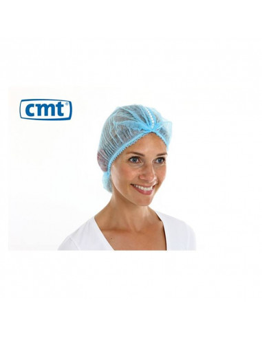 CMT pp non woven clip cap, blue, 53 cm 2-elastic, detectable